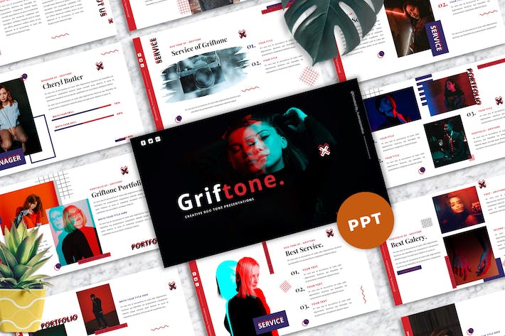 创意设计作品品牌展示PPT模板 - 顶尖PPT