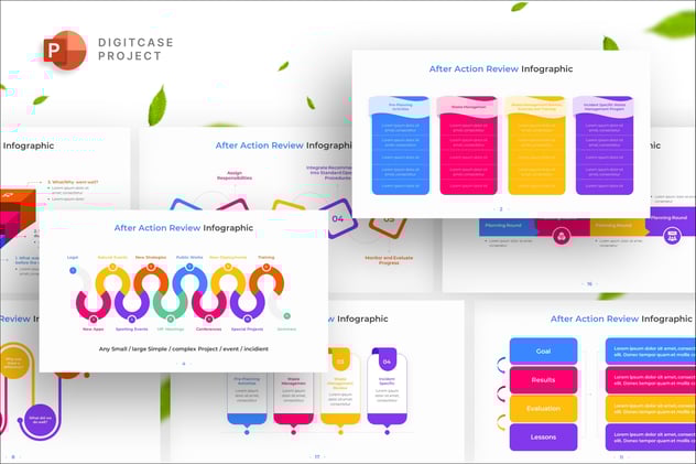 彩色可视化AAR行动后评估图形PPT模板 - 顶尖PPT