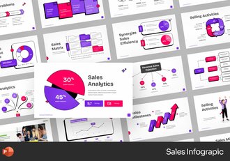 销售增长数据信息图表展示PPT模板 - 顶尖PPT