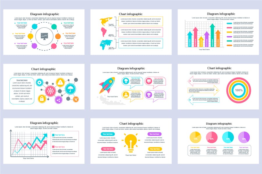 彩色创意数据图形图表PPT模板 - 顶尖PPT
