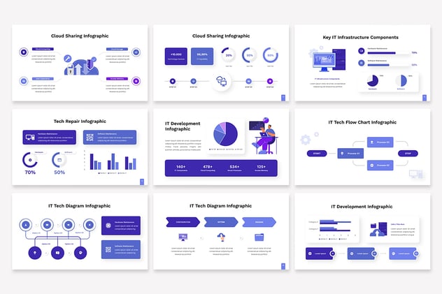 IT数字信息图表PPT模板 - 顶尖PPT