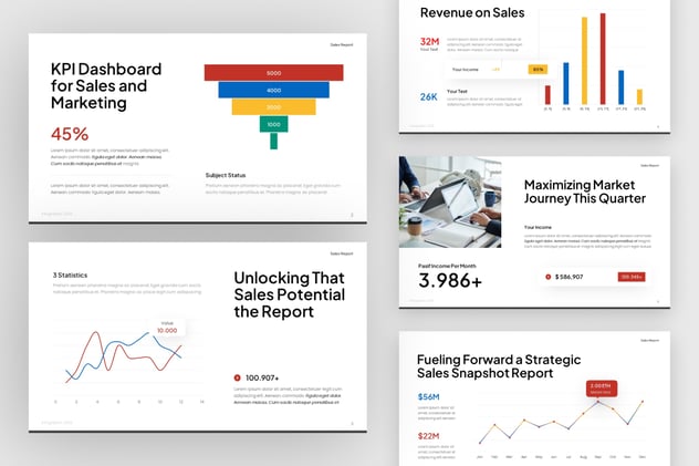 销售报告数据信息图形ppt模板 - 顶尖PPT