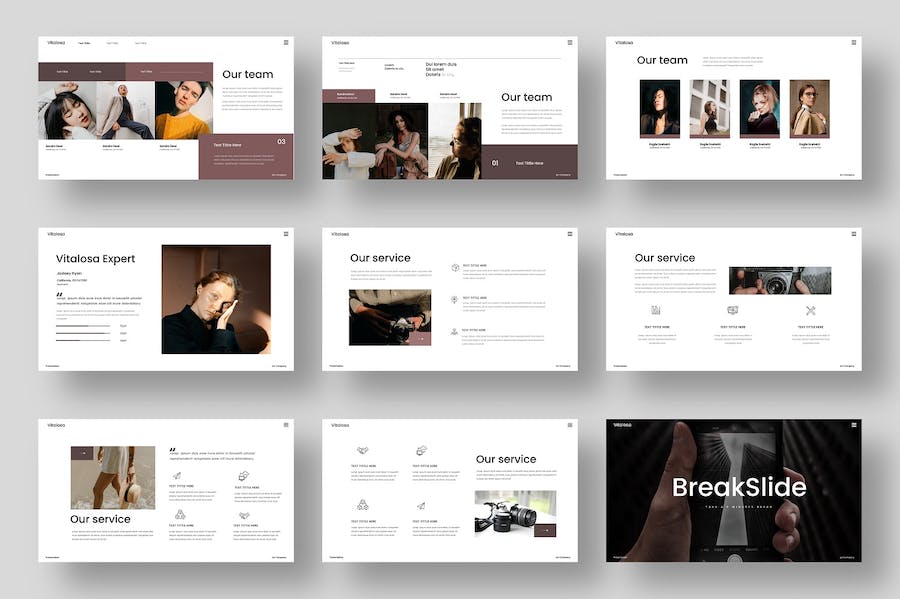 欧美极简风格时尚品牌展示推广keynote模板 - 顶尖PPT