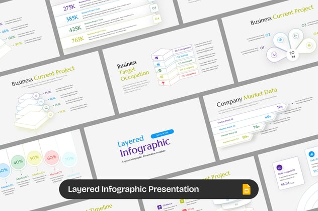 分层结构信息图形设计PPT模板 - 顶尖PPT