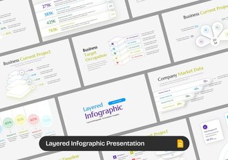 分层结构信息图形设计PPT模板 - 顶尖PPT