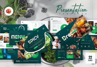 餐饮美食行业主题PPT模板 - 顶尖PPT