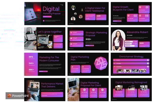 数字营销推广策略方案PPT模板 - 顶尖PPT