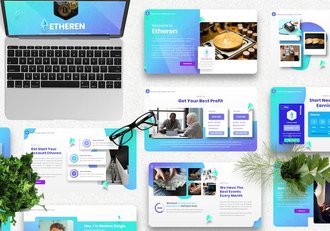 以太坊加密货币区块链交易PPT模板 - 顶尖PPT