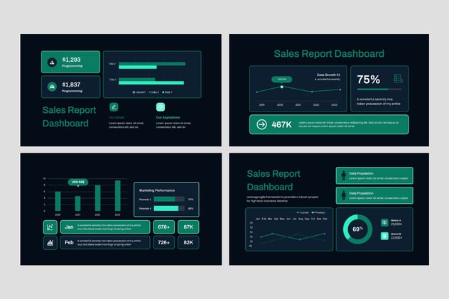 KPI财务数据图表图形PPT模板 - 顶尖PPT