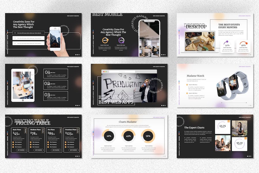 创意机构作品展示设计Keynote模板 - 顶尖PPT