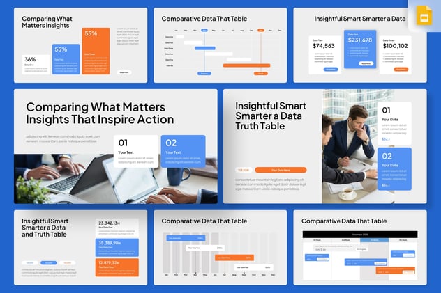 数据对比分析市场研究PPT模板 - 顶尖PPT