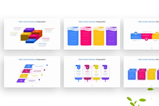 彩色可视化AAR行动后评估图形PPT模板 - 顶尖PPT