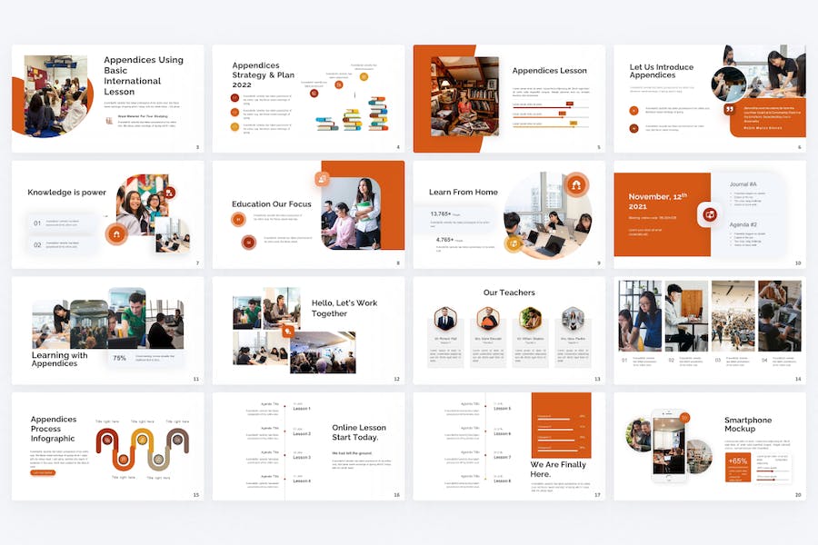 橙色创意教育教学keynote模板 - 顶尖PPT