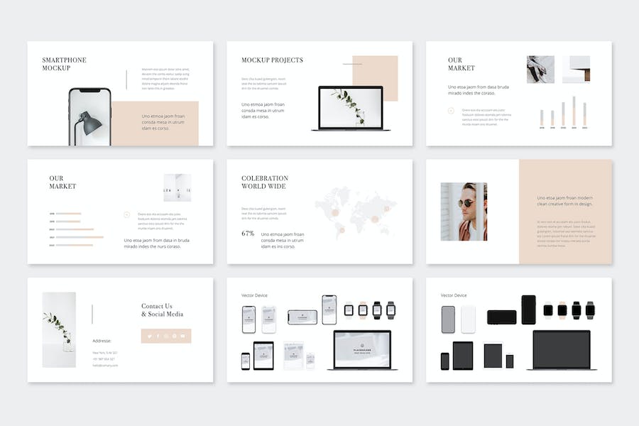 简约设计师作品集展示Keynote模板 - 顶尖PPT