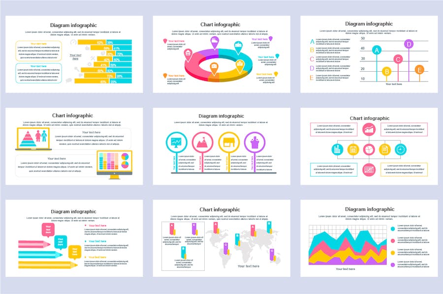彩色创意数据图形图表PPT模板 - 顶尖PPT