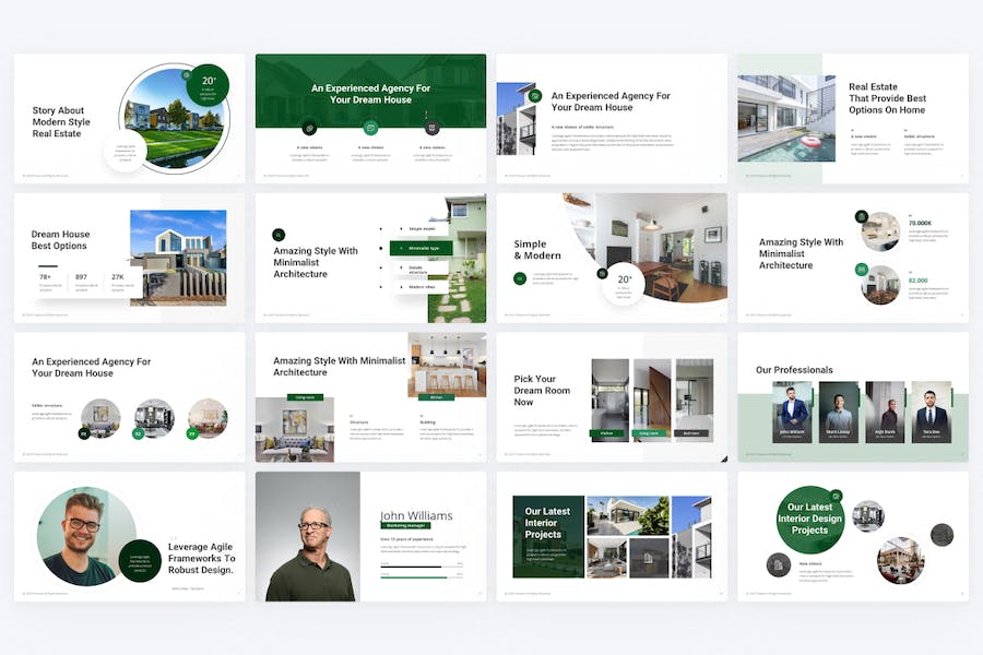 绿色现代房地产市场分析keynote模板 - 顶尖PPT