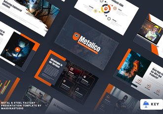 钢铁厂品牌介绍生产流程展示keynote模板 - 顶尖PPT