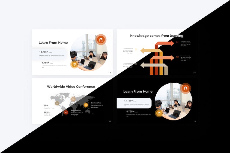 橙色创意教育教学keynote模板 - 顶尖PPT