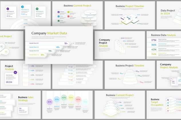 分层结构信息图形设计PPT模板 - 顶尖PPT