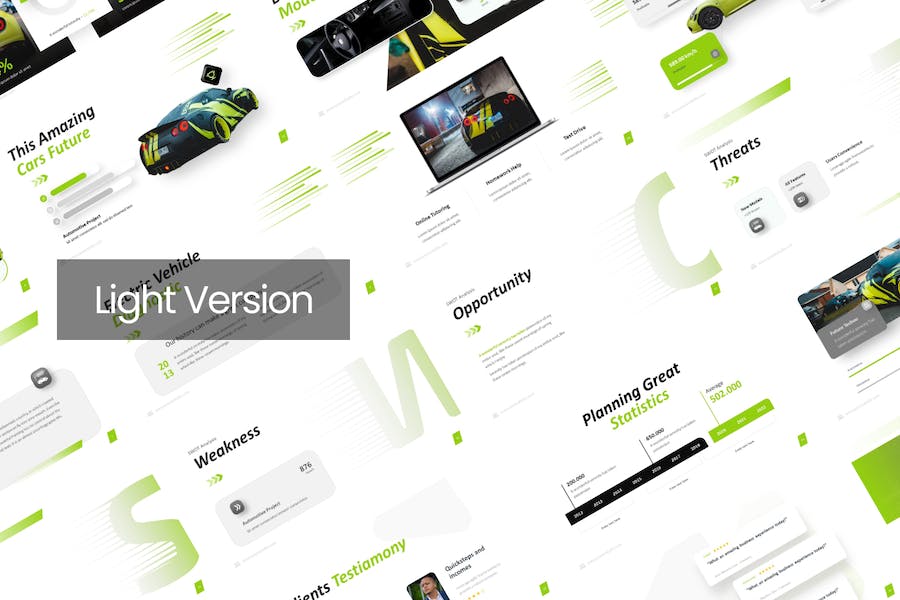 新能源电动跑车产品宣传展示PPT模板 - 顶尖PPT