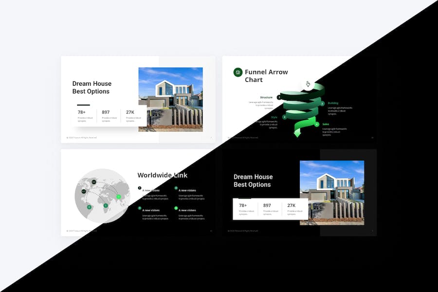 绿色现代房地产市场分析keynote模板 - 顶尖PPT