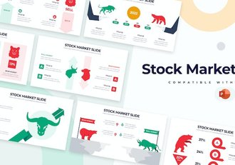 商业股市走势分析对比PPT图形模板 - 顶尖PPT