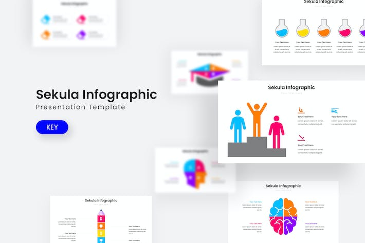 简洁多用途数据信息图表Keynote模板 - 顶尖PPT