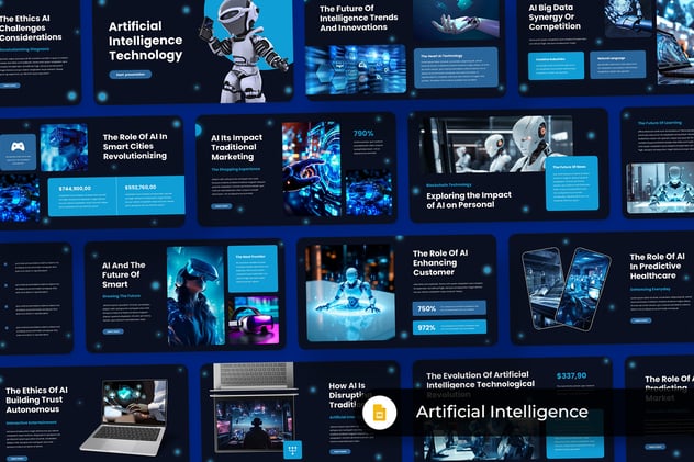 人工智能技术AI PPT模板 - 顶尖PPT