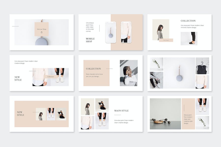 简约设计师作品集展示Keynote模板 - 顶尖PPT