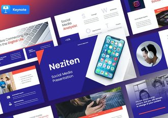 紫色社交媒体运营营销方案Keynote模板 - 顶尖PPT