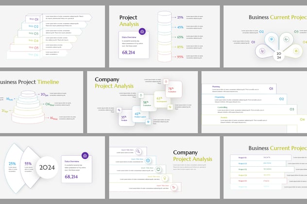 分层结构信息图形设计PPT模板 - 顶尖PPT