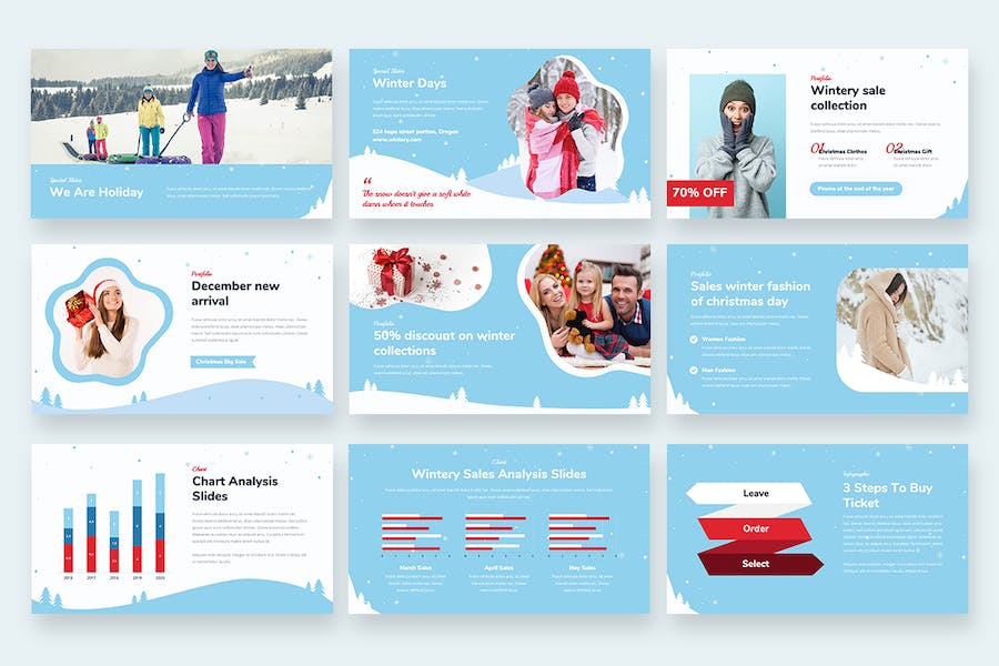 冬季下雪PPT模板 - 顶尖PPT