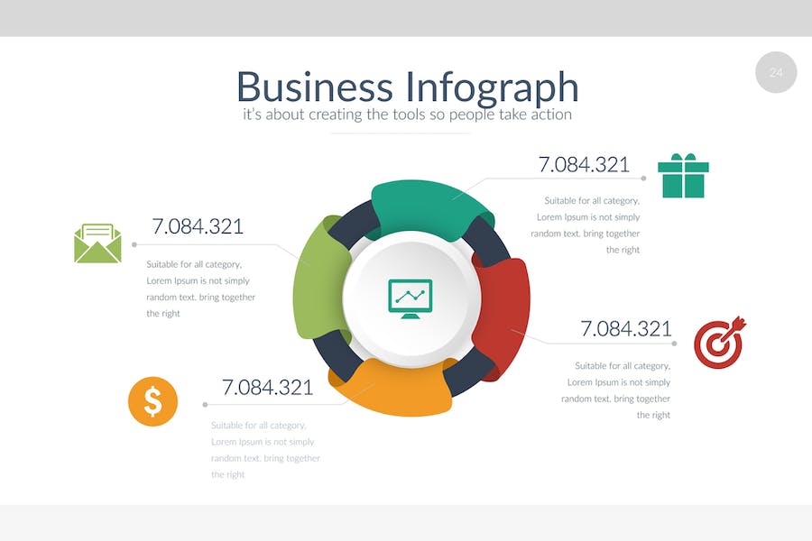 2.5D立体创意图形信息展示keynote模板 - 顶尖PPT