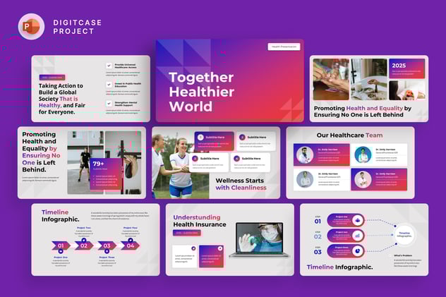 健康生活卫生教育宣传PPT模板 - 顶尖PPT