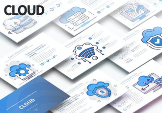 云服务科技安全信息图形PPT模板 - 顶尖PPT