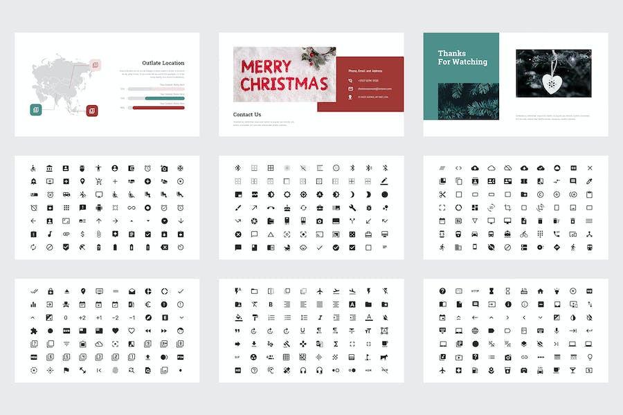 圣诞节活动圣诞新年快乐祝福keynote模板 - 顶尖PPT