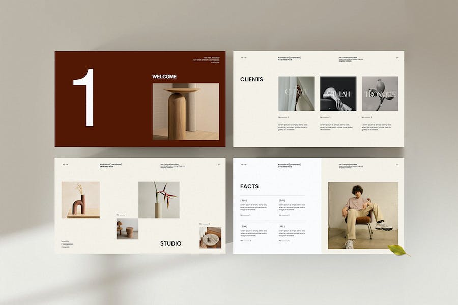 复古极简风格PPT模板 - 顶尖PPT