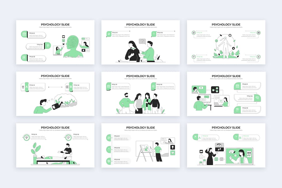 医学心理健康教育绿色清新医疗科普Keynote模板 - 顶尖PPT