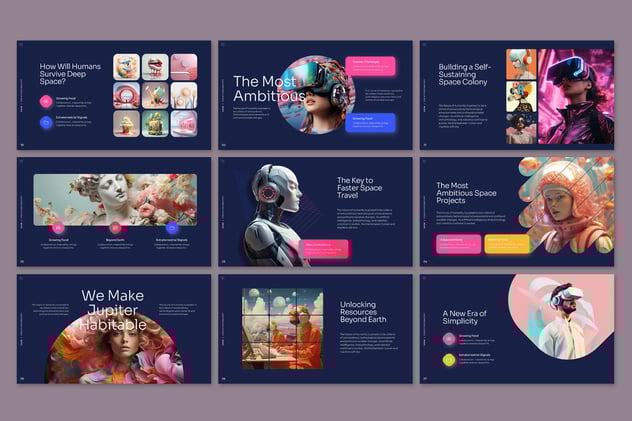 AI人工智能机器人研究PPT模板 - 顶尖PPT