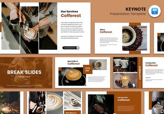 咖啡品牌连锁业务运营策划Keynote模板 - 顶尖PPT
