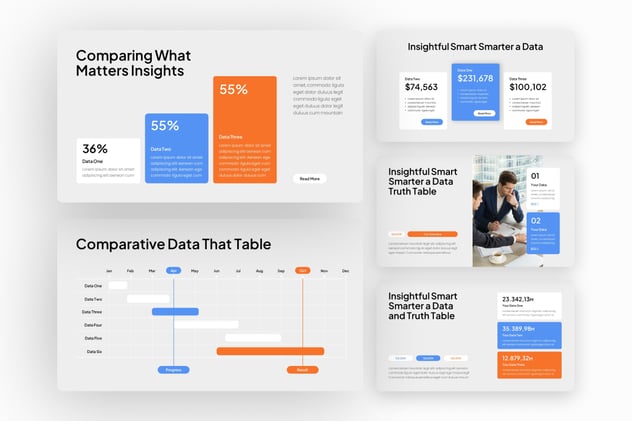 数据对比分析市场研究PPT模板 - 顶尖PPT
