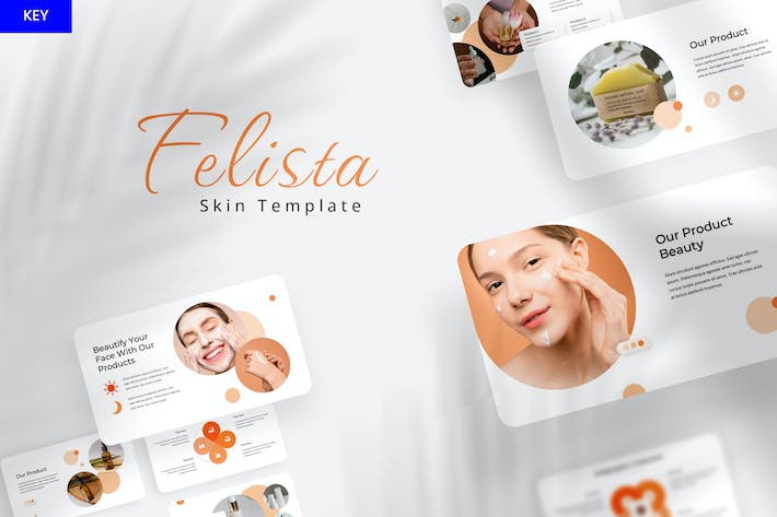 时尚女性美容养颜化妆品keynote模板 - 顶尖PPT