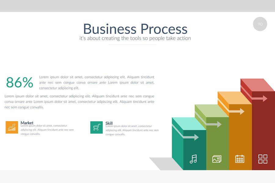 2.5D立体创意图形信息展示keynote模板 - 顶尖PPT