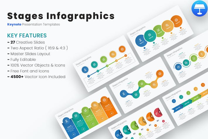 阶段信息图形图表keynote模板 - 顶尖PPT