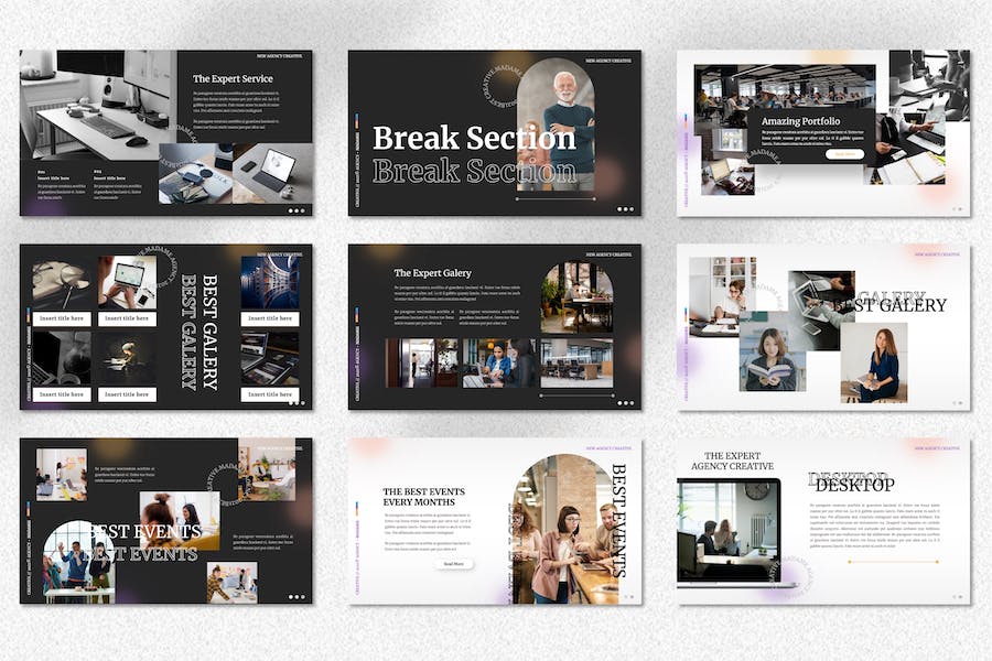 创意机构作品展示设计Keynote模板 - 顶尖PPT