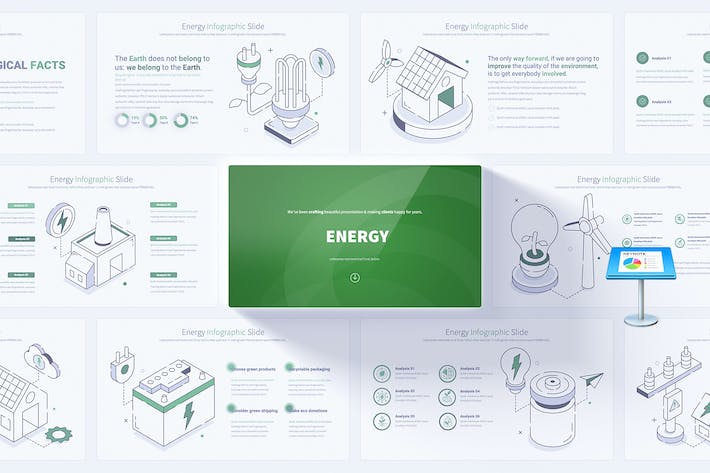 新能源概念图形keynote模板 - 顶尖PPT