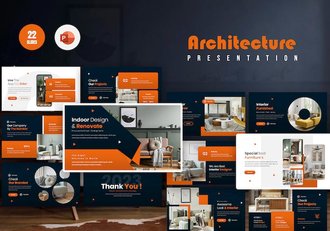 室内建筑装修设计PPT模板 - 顶尖PPT