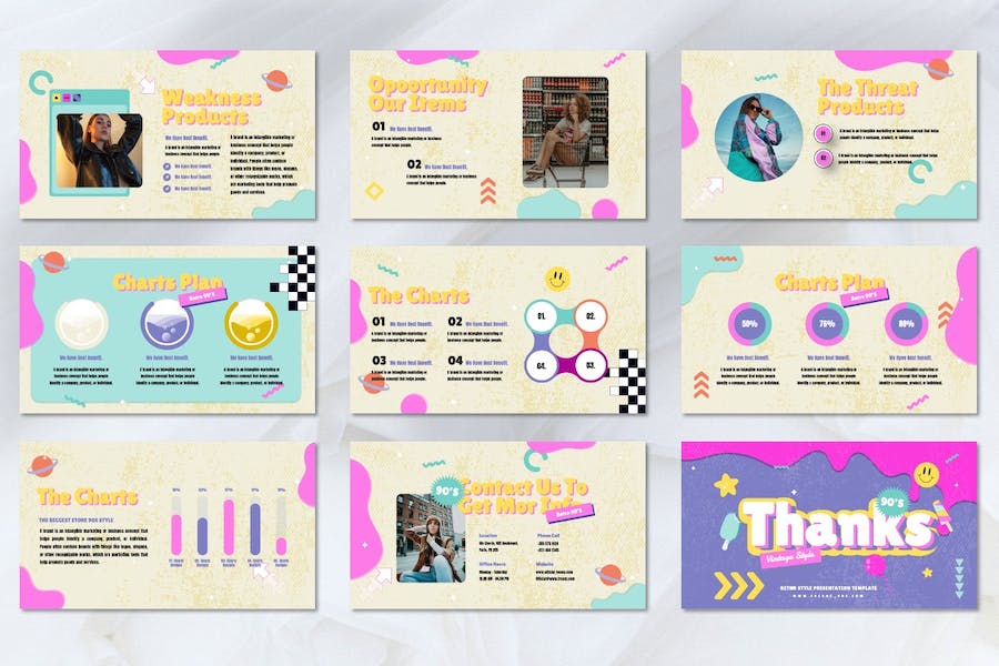 创意拼贴设计作品展示Keynote模板 - 顶尖PPT