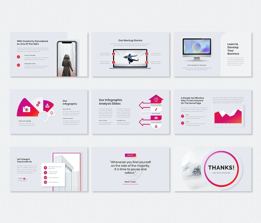 科技感霓虹变形渐变风格PPT模板 - 顶尖PPT