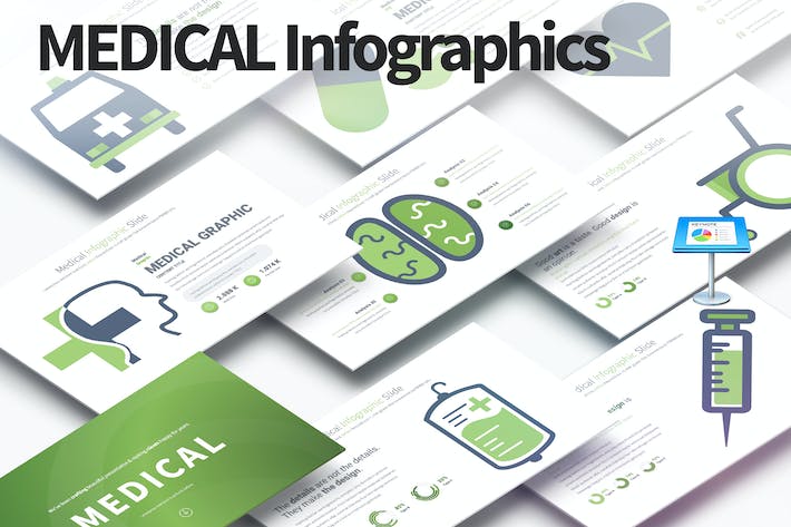 医疗器械医疗行业创意信息图形图标keynote模板 - 顶尖PPT